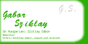 gabor sziklay business card